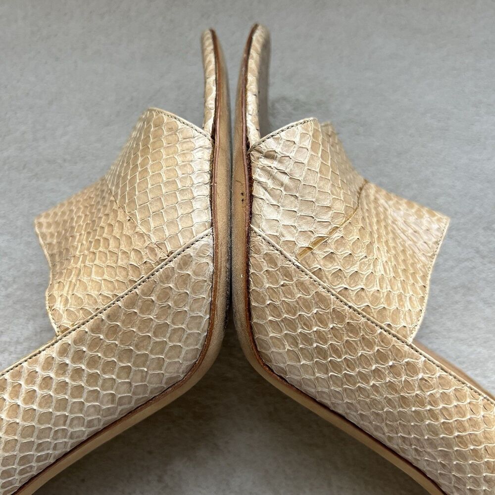 Devi Kroell Neutral Tan Python Stiletto Silver He… - image 5